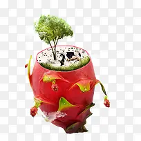 火龙果创意广告-空若网 火龙果创意广告-空若网