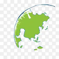 绿色创意水墨地球-空若网 绿色创意水墨地球-空若网