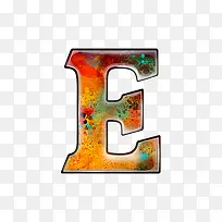 油彩肌理字母e-空若网 油彩肌理字母e-空若网