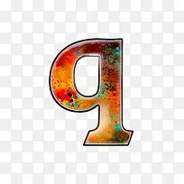 油彩肌理字母q-空若网 油彩肌理字母q-空若网