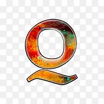 油彩肌理字母q-空若网 油彩肌理字母q-空若网