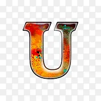 油彩肌理字母u-空若网 油彩肌理字母u-空若网