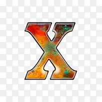 油彩肌理字母x-空若网 油彩肌理字母x-空若网
