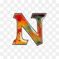 油彩肌理字母n-空若网 油彩肌理字母n-空若网