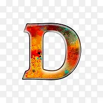 油彩肌理字母d-空若网 油彩肌理字母d-空若网