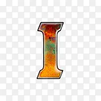 油彩肌理字母i-空若网 油彩肌理字母i-空若网
