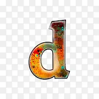 油彩肌理字母d-空若网 油彩肌理字母d-空若网