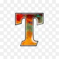 油彩肌理字母t-空若网 油彩肌理字母t-空若网