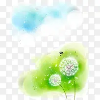 蒲公英矢量装饰花纹素材-空若网 蒲公英矢量装饰花纹素材-空若网