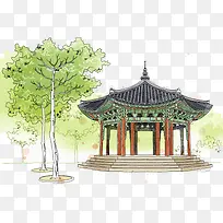 绿树凉亭遮荫-空若网 绿树凉亭遮荫-空若网