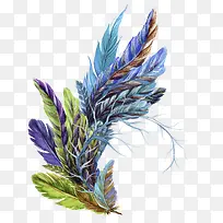 水彩印第安羽毛素材-空若网 水彩印第安羽毛素材-空若网