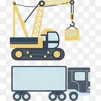 矢量扁平化施工车-空若网 矢量扁平化施工车-空若网