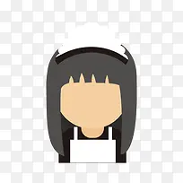 矢量抽象手绘女服务员形象-空若网 矢量抽象手绘女服务员形象-空若网