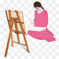 春天卡通手绘女孩写生-空若网 春天卡通手绘女孩写生-空若网