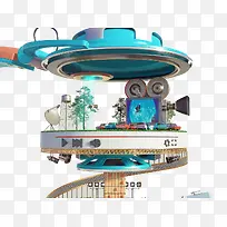 宇宙飞船立体创意造型-空若网 宇宙飞船立体创意造型-空若网