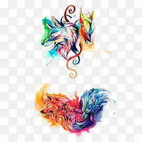 手绘水彩动物-空若网 手绘水彩动物-空若网