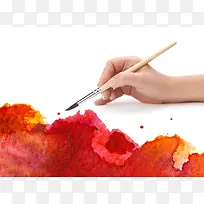 手绘粉红色水彩墨迹-空若网 手绘粉红色水彩墨迹-空若网