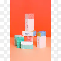 橙色背景各种颜色的方盒-空若网 橙色背景各种颜色的方盒-空若网