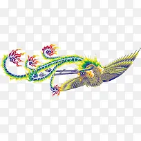彩色凤凰中国风彩绘矢量-空若网 彩色凤凰中国风彩绘矢量-空若网