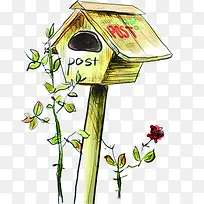 手绘可爱树屋邮箱创意-空若网 手绘可爱树屋邮箱创意-空若网