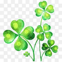 手绘绿色四叶草-空若网 手绘绿色四叶草-空若网