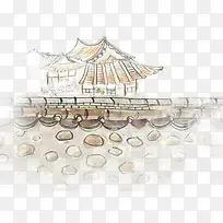 手绘房子围墙-空若网 手绘房子围墙-空若网