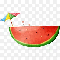 手绘水果切好的西瓜-空若网 手绘水果切好的西瓜-空若网
