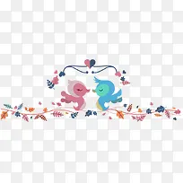 矢量爱情鸟-空若网 矢量爱情鸟-空若网