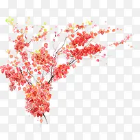 卡通手绘红色叶子树-空若网 卡通手绘红色叶子树-空若网