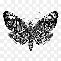黑白手绘蝴蝶-空若网 黑白手绘蝴蝶-空若网