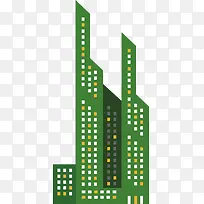 绿色的扁平化楼城市-空若网 绿色的扁平化楼城市-空若网