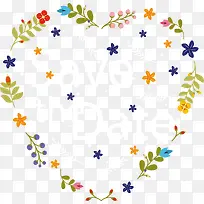 彩色花朵爱心标题框-空若网 彩色花朵爱心标题框-空若网