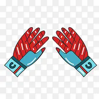 彩色手绘守门员手套元素-空若网 彩色手绘守门员手套元素-空若网