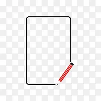 矢量卡通扁平化长方形铅笔文本框-空若网 矢量卡通扁平化长方形铅笔文本框-空若网