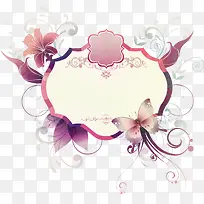 矢量紫色花纹边框-空若网 矢量紫色花纹边框-空若网