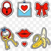红色系爱情贴纸-空若网 红色系爱情贴纸-空若网