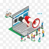 矢量电脑和喇叭-空若网 矢量电脑和喇叭-空若网