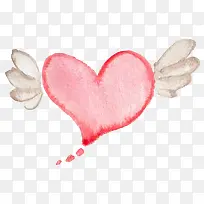 手绘桃心和翅膀-空若网 手绘桃心和翅膀-空若网
