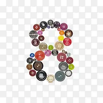 纽扣字母数字8-空若网 纽扣字母数字8-空若网