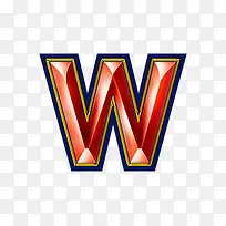 红色立体字母w-空若网 红色立体字母w-空若网