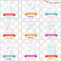 矢量扁平化生日数字设计素材-空若网 矢量扁平化生日数字设计素材-空若网