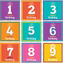 矢量扁平化生日数字设计素材-空若网 矢量扁平化生日数字设计素材-空若网