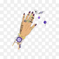 紫色美甲手指-空若网 紫色美甲手指-空若网