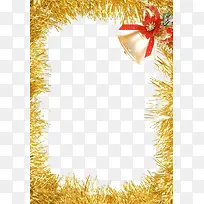 圣诞节金色边框铜铃-空若网 圣诞节金色边框铜铃-空若网