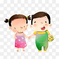 卡通手牵手的小孩人物设计-空若网 卡通手牵手的小孩人物设计-空若网
