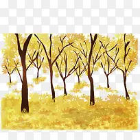 金秋树景矢量-空若网 金秋树景矢量-空若网
