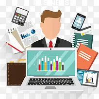 办公用品ppt扁平化矢量素材-空若网 办公用品ppt扁平化矢量素材-空若网