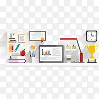 办公室ppt扁平化矢量素材-空若网 办公室ppt扁平化矢量素材-空若网