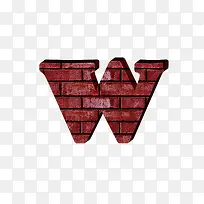 红砖墙字母w-空若网 红砖墙字母w-空若网