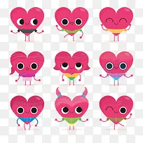 可爱表情红色爱心矢量图-空若网 可爱表情红色爱心矢量图-空若网